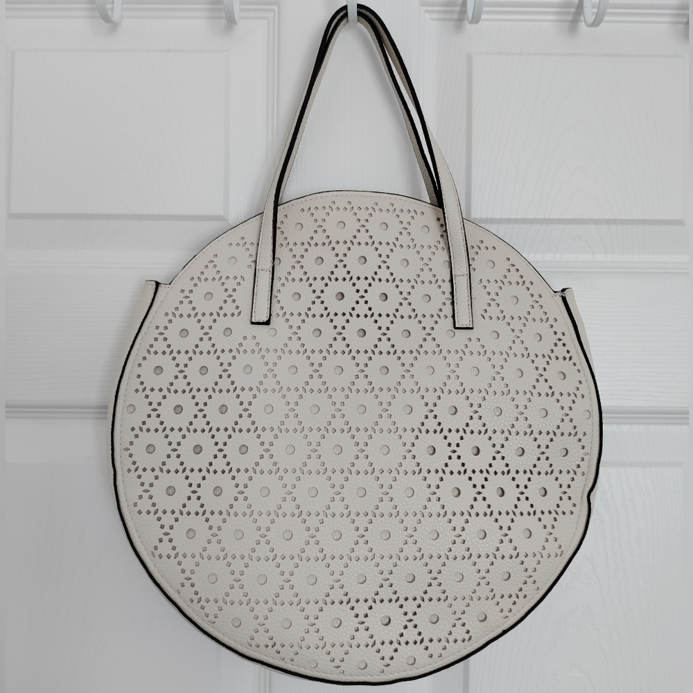 CARLOS by CARLOS SANTANA round laser cut tambourine tote bag